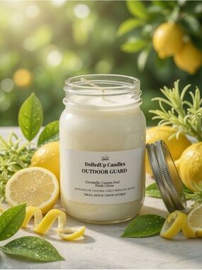 16oz Outdoor Guard Candle | Citronella Lemon Peel | Natural Insect Repellent